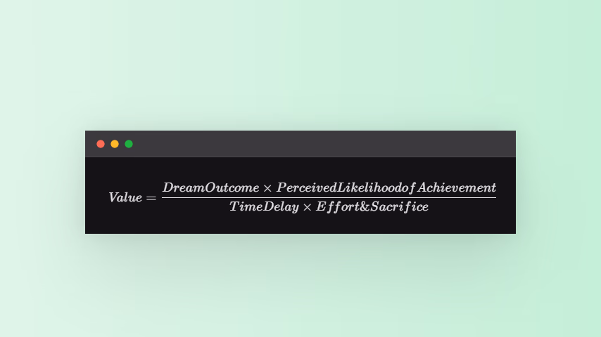 Screenshot of Value Equation by Alex Hermozi