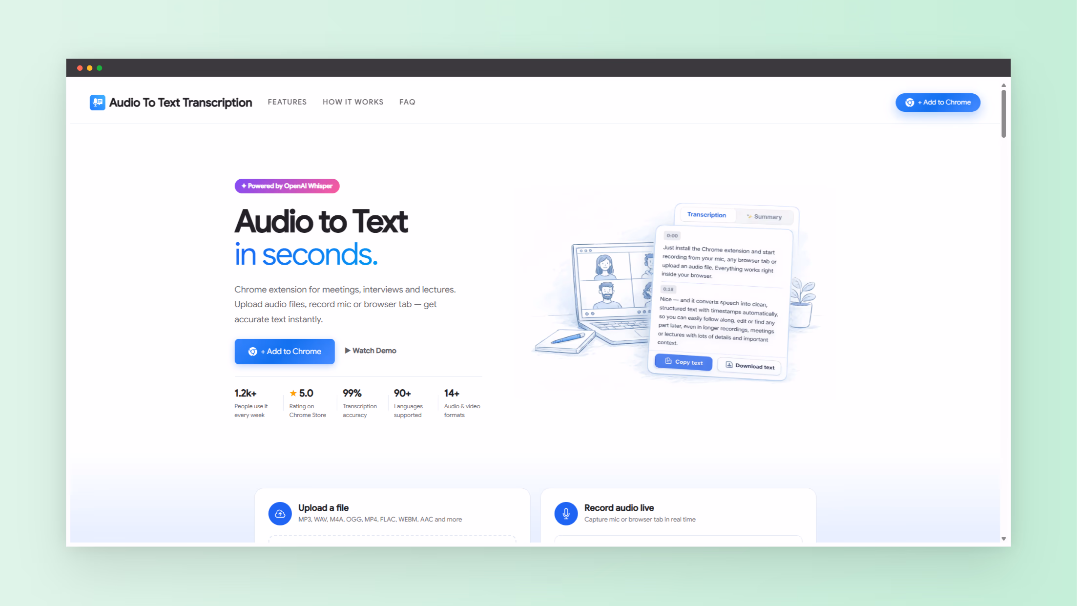 Audio to Text Transcription Image