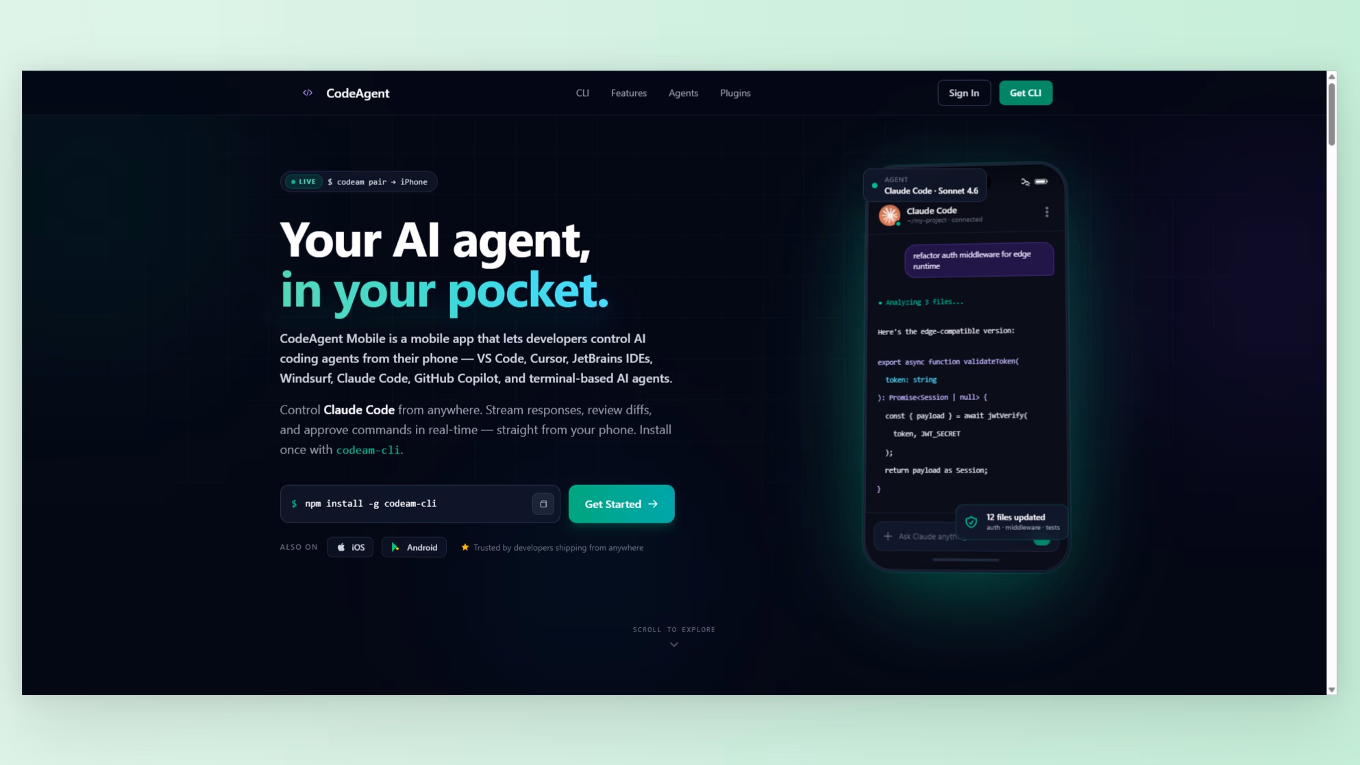 CodeAgent Mobile Image